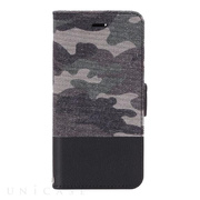 【iPhone8 Plus/7 Plus ケース】カモフラージュ柄フラップケース「CAMOUFLAGE」 グリーン/ブラック