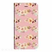 【iPhoneXS/X ケース】薄型デザインPUレザーケース「Design+」 Flower ピンク
