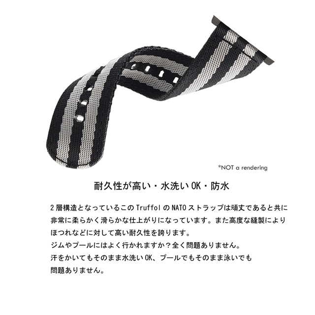 【Apple Watch バンド 44/42mm】22mm NATO Woven Nylon Band (Space Black/Silver) for Apple Watch Series4/2/1サブ画像