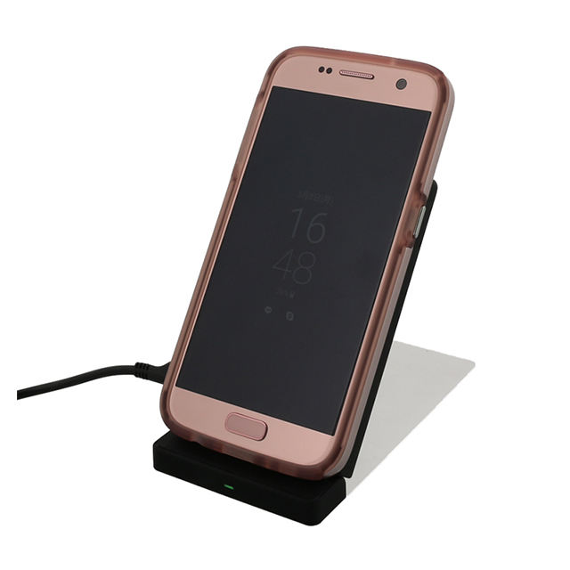 スマートフォン汎用【+U】Qi/ワイヤレス充電スタンド (ローズゴールド)サブ画像
