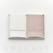 COTTON FACE TOWEL SET WHITE × ROSE SMOKE/コットンフェイスタオル ホワイト×ローズスモーク 2枚セット