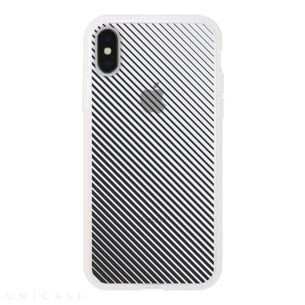 【iPhoneXS/X ケース】MONOCHROME CASE for iPhoneXS/X (Slash Stripe Black)