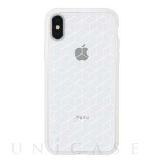 【iPhoneXS/X ケース】MONOCHROME CASE for iPhoneXS/X (Hexagon Line White)