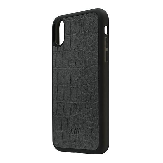 【iPhoneXS/X ケース】Vegan Leather Case (Crocodile Patent Grey)サブ画像