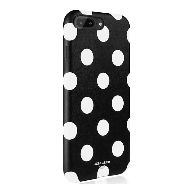 【iPhone8 Plus/7 Plus ケース】Polka PU Leather Back Case (Black Polka)サブ画像
