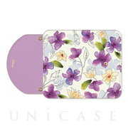 【iPhoneXS/X ケース】OILSHOCK DESIGNS Floral花柄三つ折手帳型ケース (Ladylike flower purple)
