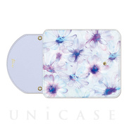 【iPhoneXS/X ケース】OILSHOCK DESIGNS Floral花柄三つ折手帳型ケース (Daisy BLU)