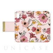 【iPhoneXS/X ケース】OILSHOCK DESIGNS Floral花柄タッセル付き手帳型ケース (Bloem Flower 002-Pink)