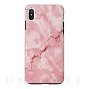 【iPhoneXS/X ケース】大理石柄デザインタフケース (Marble Pink)