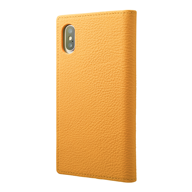 【iPhoneXS/X ケース】Shrunken-calf Full Leather Case (Yellow)サブ画像