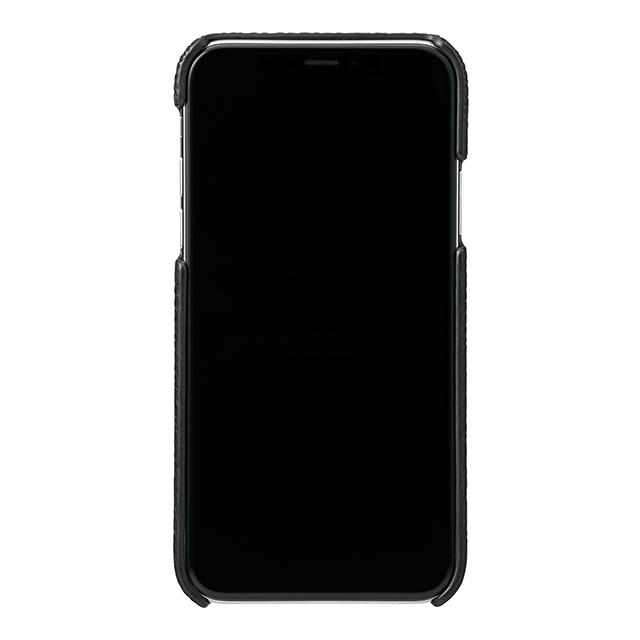 【iPhoneXS/X ケース】Shrunken-calf Shell Leather Case (Black)サブ画像