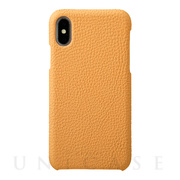【iPhoneXS/X ケース】Shrunken-calf Shell Leather Case (Yellow)