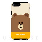 【iPhone8 Plus/7 Plus ケース】LINE FRIENDSケース フェイス (ブラウン)