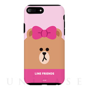 【iPhone8 Plus/7 Plus ケース】LINE FRIENDSケース フェイス (チョコ)