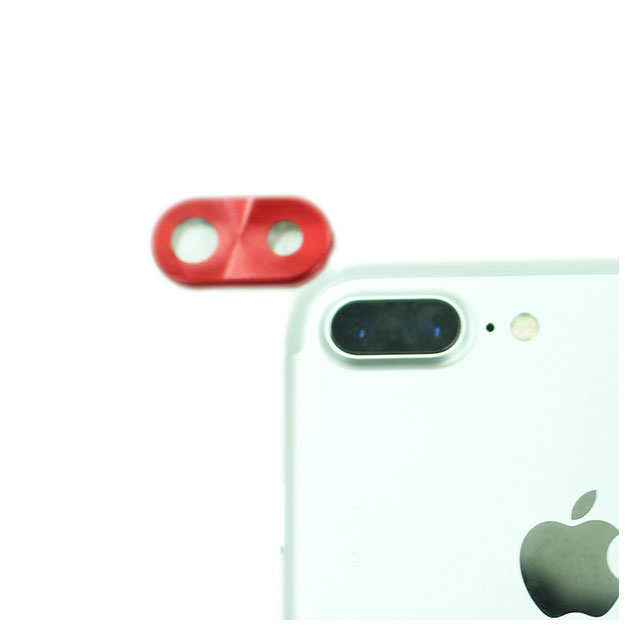 【iPhone8 Plus/7 Plus】背面カメラレンズ保護キャップ レンズガードプロテクター (レッド)サブ画像