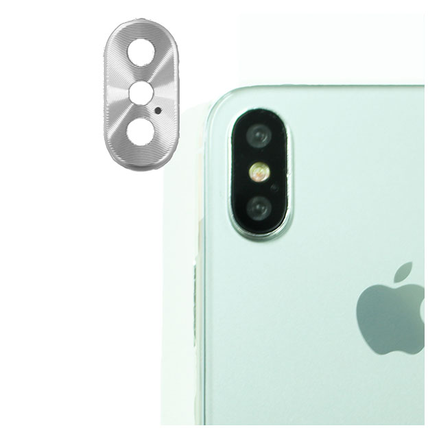 【iPhoneX】背面カメラレンズ保護キャップ レンズガードプロテクター (シルバー)サブ画像