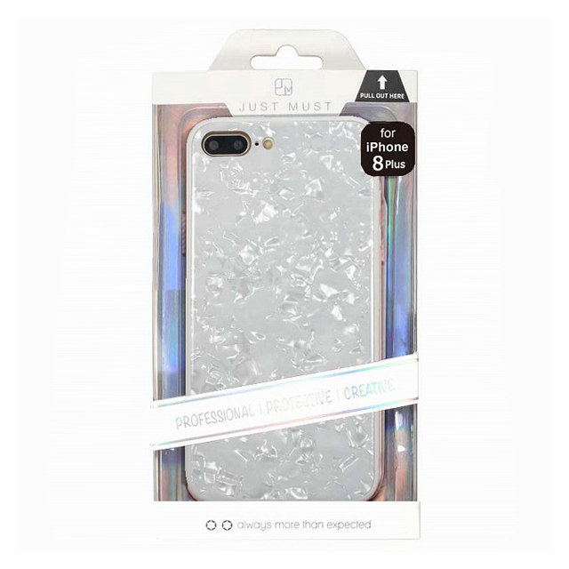 【iPhone8 Plus/7 Plus ケース】GLASS PEARL CASE (White)サブ画像