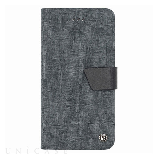 【iPhone8/7 ケース】Linen flip case (Black)