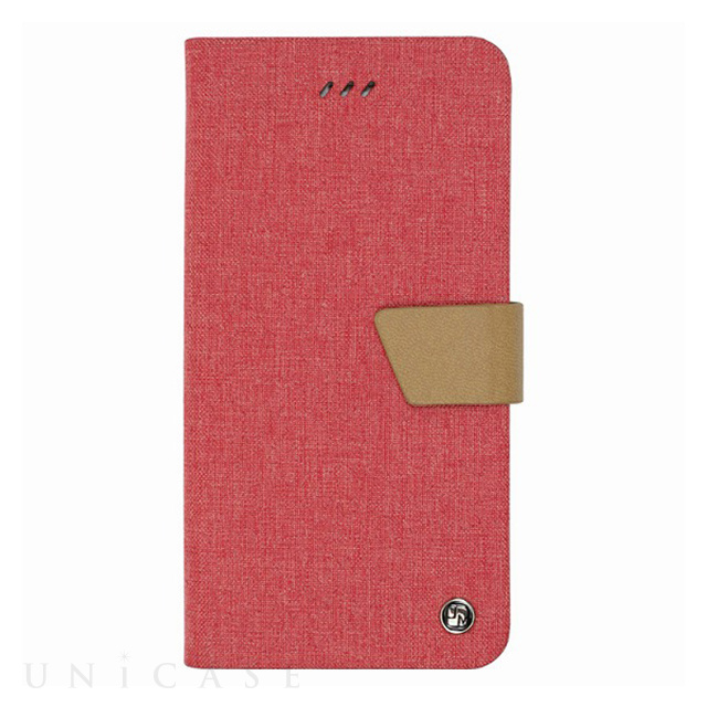 【iPhone8/7 ケース】Linen flip case (Pink)