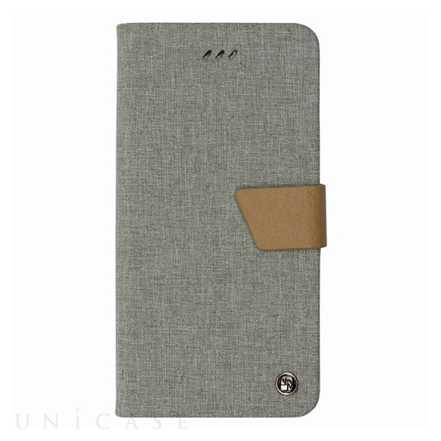 【iPhone8/7 ケース】Linen flip case (Grey)