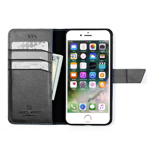 【iPhone8 Plus/7 Plus ケース】Linen flip case (Olive)サブ画像