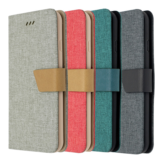 【iPhone8 Plus/7 Plus ケース】Linen flip case (Olive)サブ画像