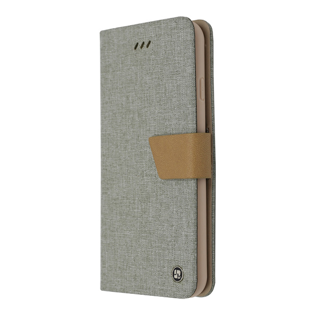 【iPhone8 Plus/7 Plus ケース】Linen flip case (Grey)サブ画像