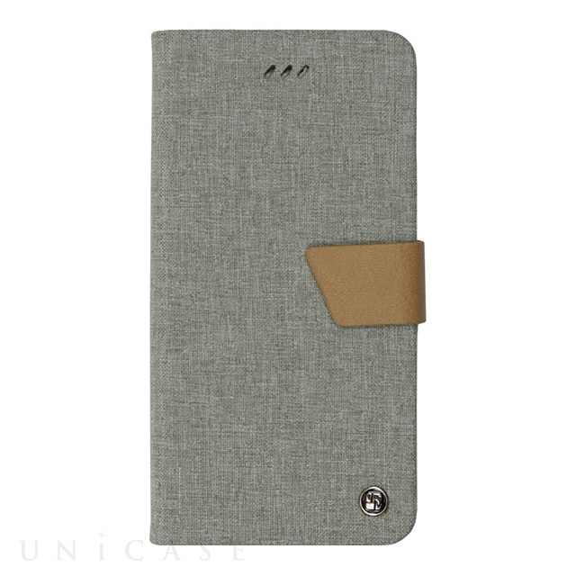 【iPhone8 Plus/7 Plus ケース】Linen flip case (Grey)