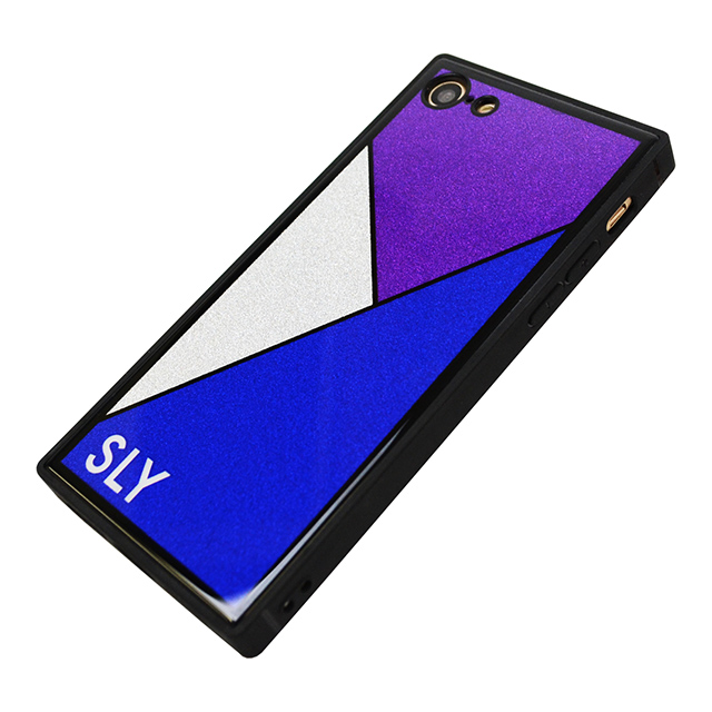 【iPhoneSE(第3/2世代)/8/7 ケース】SLY ラメ背面ガラスケース (BLUE)サブ画像