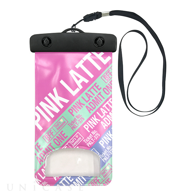 【スマホポーチ】PINK-latte 防水ポーチ (ADMIT ONE/ピンク)