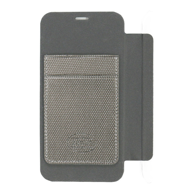 【iPhoneXS/X ケース】背面クリア手帳型ケース Metallic (シルバー)サブ画像