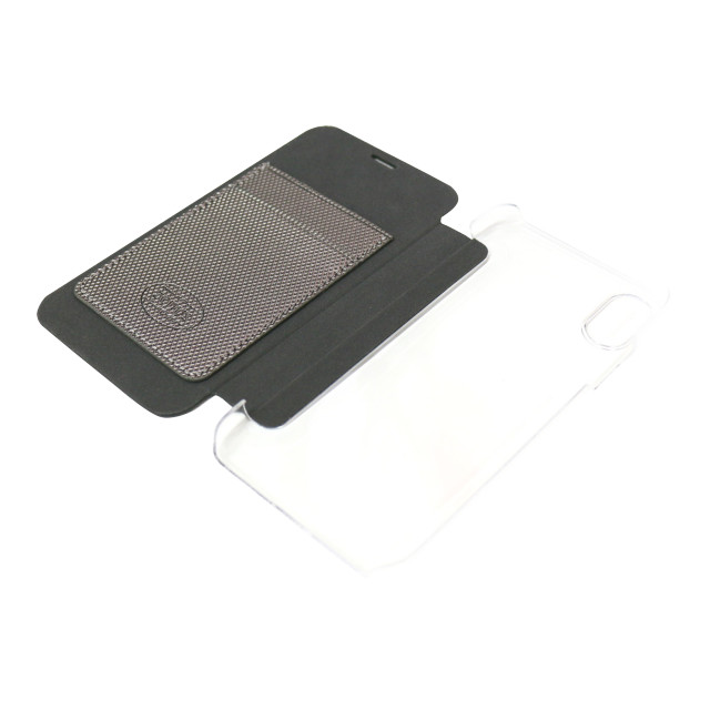 【iPhoneXS/X ケース】背面クリア手帳型ケース Metallic (シルバー)サブ画像