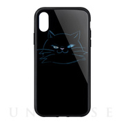 【iPhoneXS/X ケース】[GLASSICA]背面ガラスケース (黒猫)