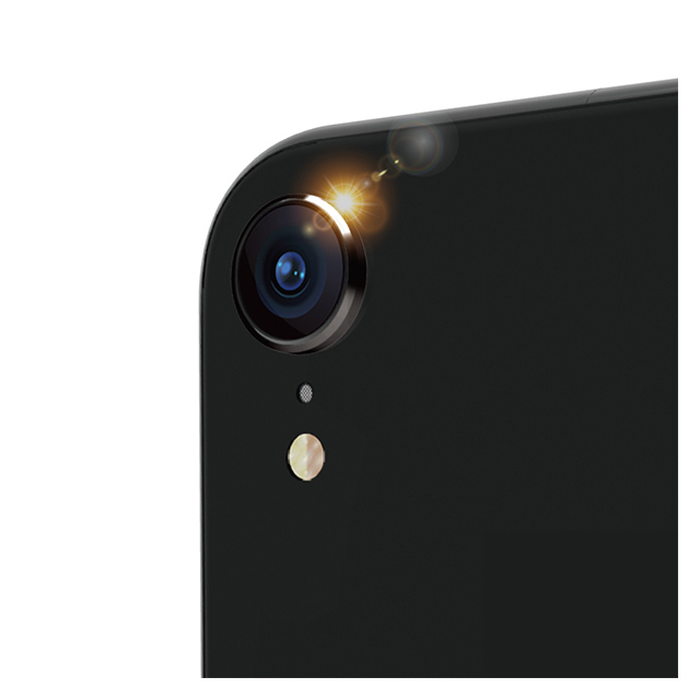 【iPhoneXR】[Lens Bumper]カメラレンズ保護アルミフレーム (ブラック)サブ画像