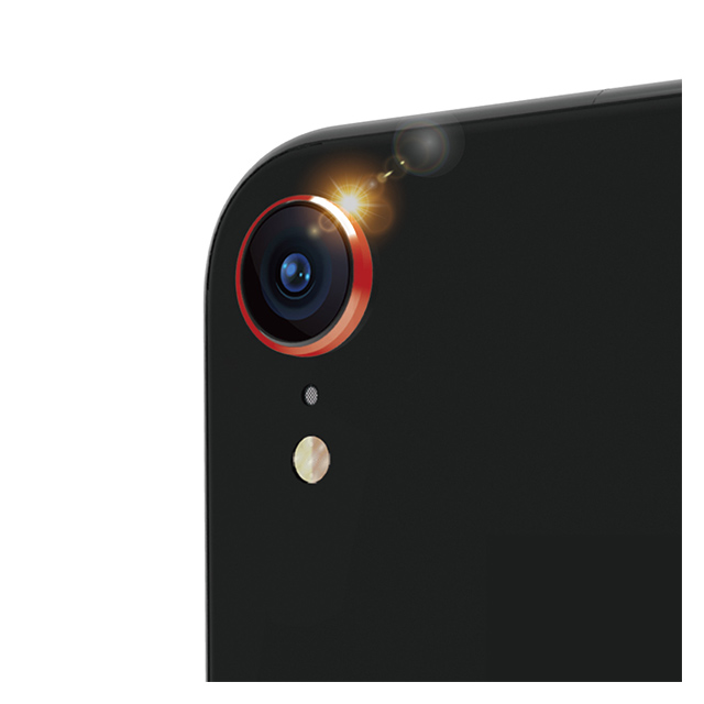 【iPhoneXR】[Lens Bumper]カメラレンズ保護アルミフレーム (レッド)サブ画像