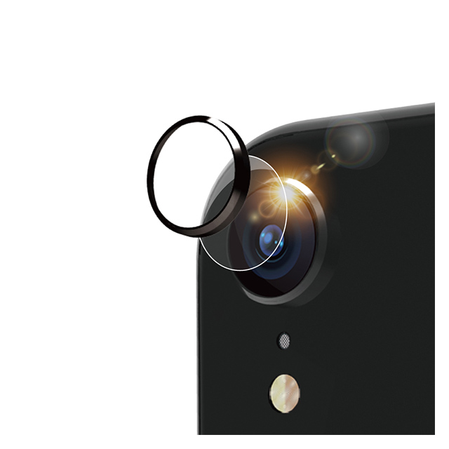 【iPhoneXR フィルム】[Lens Bumper Plus]カメラレンズ保護アルミフレーム＆ガラスコーティングフィルムセット (ブラック)サブ画像