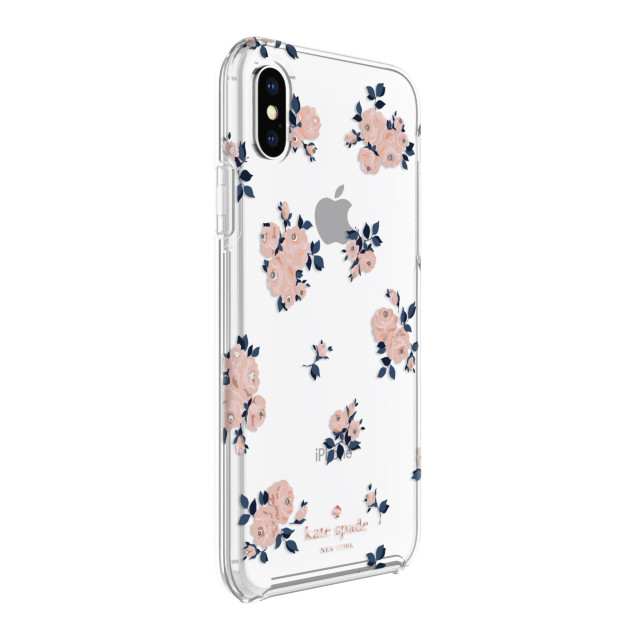 【iPhoneXS/X ケース】Protective Hardshell -HAPPY ROSE navy/pink /crystal gems/rose gold/gold/clearサブ画像