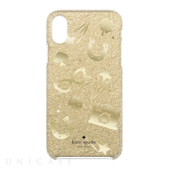 【iPhoneXR ケース】Protective Hardshell -CHARM TOSS gold glitter /gold foil