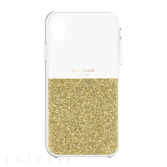 【iPhoneXR ケース】HALF CLEAR CRYSTAL -GOLD/gold foil/clear