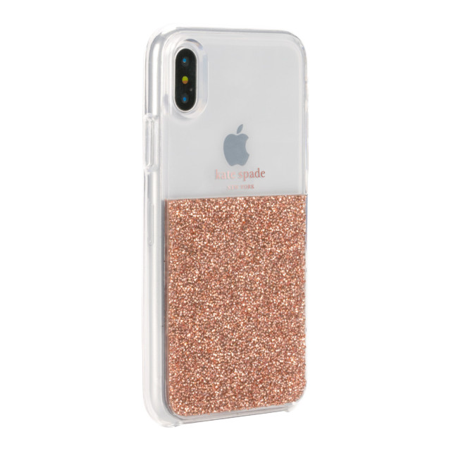 【iPhoneXS/X ケース】HALF CLEAR CRYSTAL -ROSE GOLD/rose gold foil/clearサブ画像