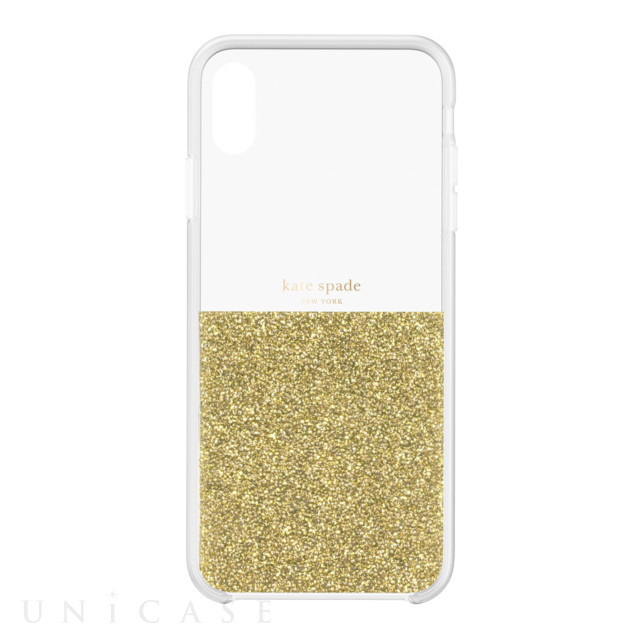【iPhoneXS Max ケース】HALF CLEAR CRYSTAL -GOLD/gold foil/clear