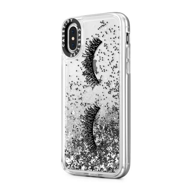 【iPhoneXS/X ケース】Glitter Case (Eyelash)/Monochrome Silver Glitterサブ画像