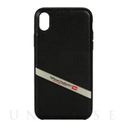 【iPhoneXR ケース】CO-MOLD INLAY CASE (Black Leather/Diagonal Logo)