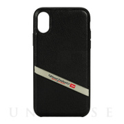 【iPhoneXS/X ケース】CO-MOLD INLAY CASE (Black Leather/Diagonal Logo)