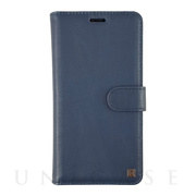 【iPhoneXS/X ケース】PROTECTIVE GENUINE LEATHER FOLIO with HARD SHELL (NAVY)