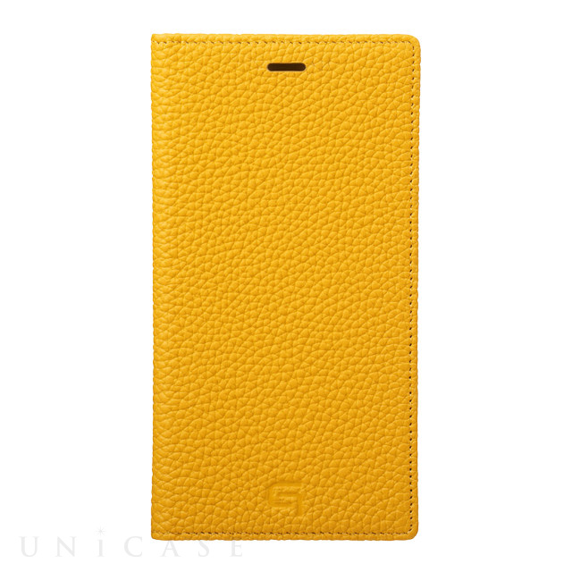 【iPhoneXR ケース】Shrunken-Calf Leather Book Case (Yellow)