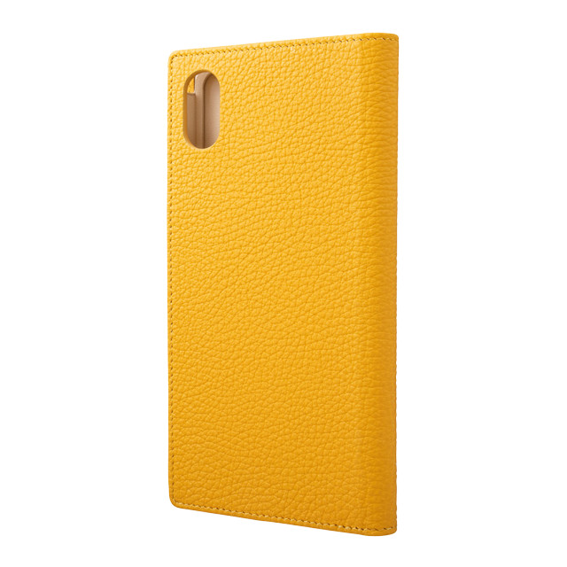 【iPhoneXS Max ケース】Shrunken-Calf Leather Book Case (Yellow)サブ画像