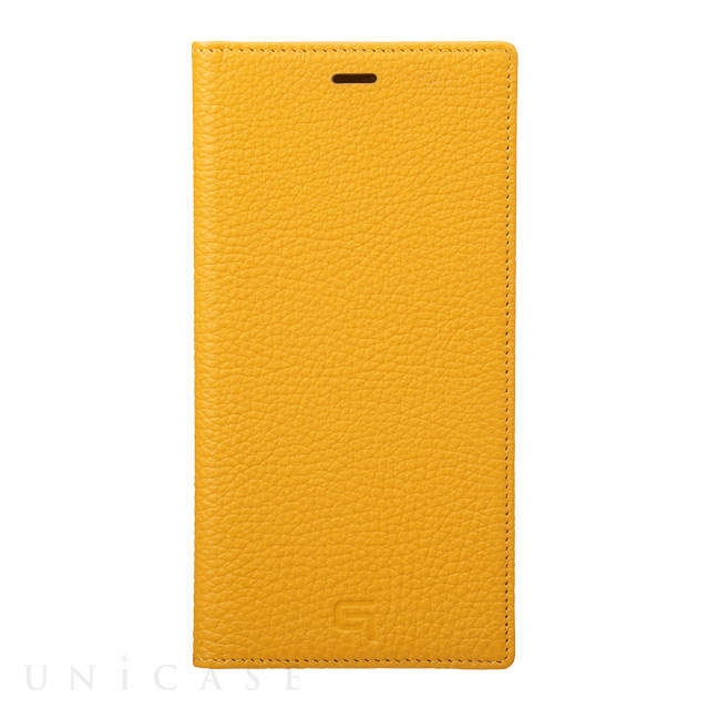 【iPhoneXS Max ケース】Shrunken-Calf Leather Book Case (Yellow)