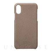 【iPhoneXS/X ケース】Shrunken-Calf Leather Shell Case (Taupe)