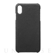 【iPhoneXS Max ケース】Shrunken-Calf Leather Shell Case (Black)